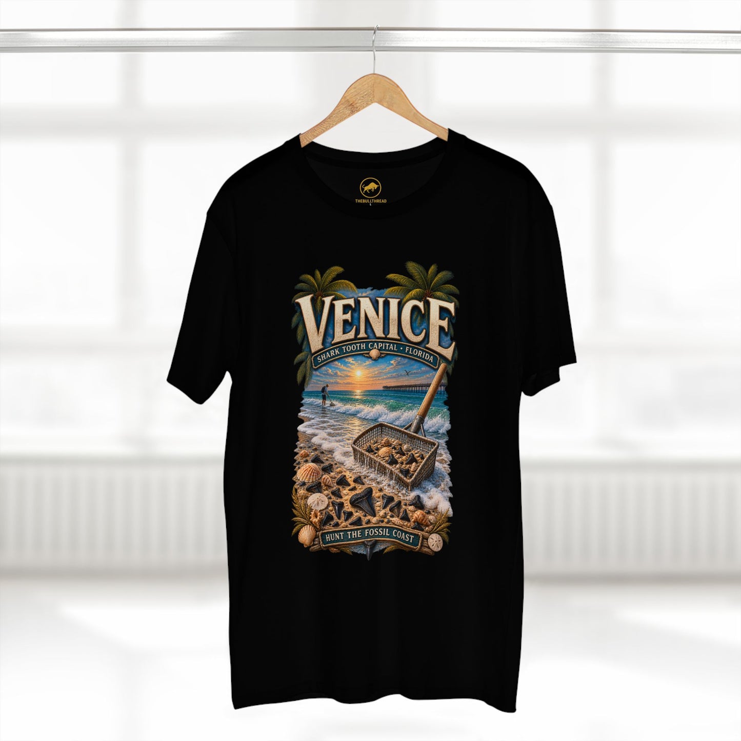 Venice Florida Shark Tooth Hunting Shirt, Shark Tooth Capital Tee, Fossil Hunter Beach T-Shirt, Gulf Coast Florida Souvenir