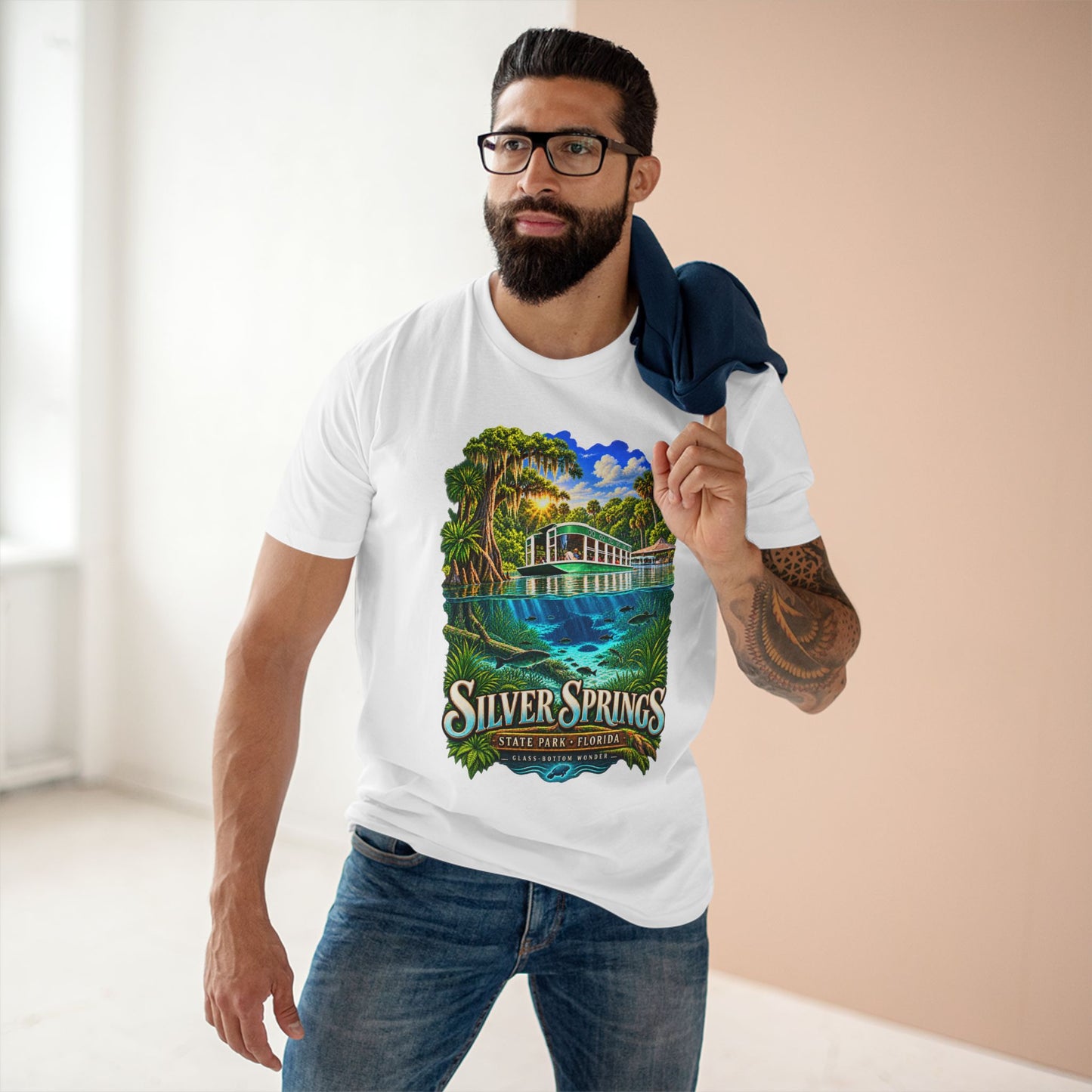 Silver Springs State Park Shirt, Vintage Florida Glass-Bottom Boat Graphic Tee.