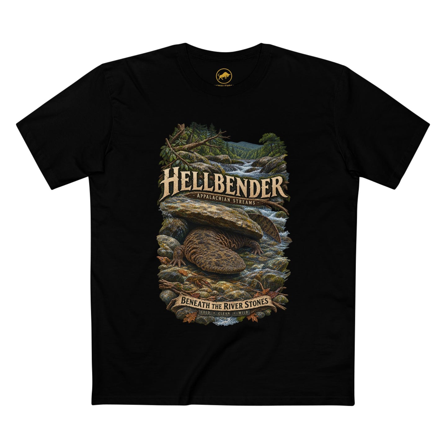 Eastern Hellbender Shirt, Appalachian Wildlife Tee, Salamander Nature Graphic T-Shirt