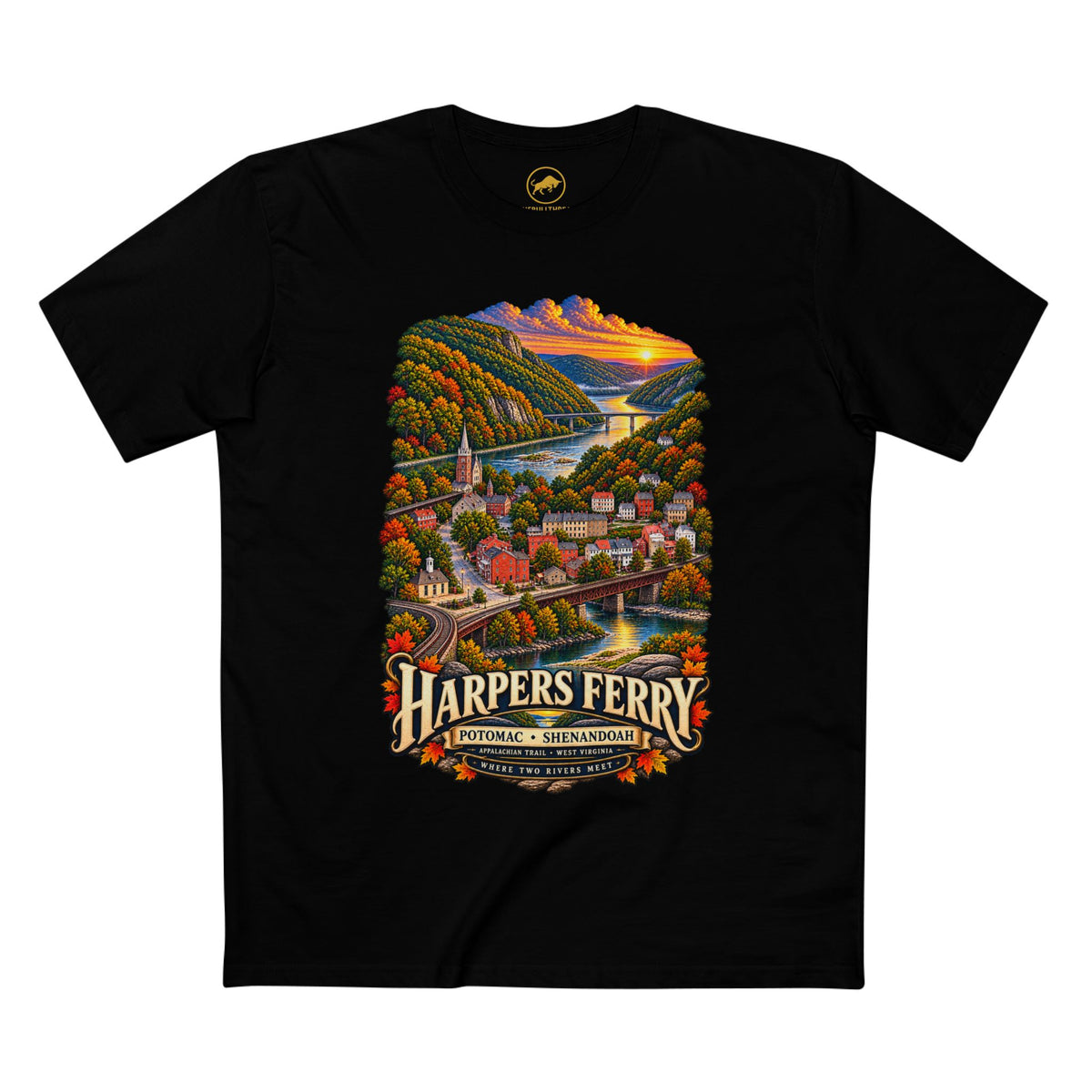 Harpers Ferry West Virginia Shirt, Appalachian Trail Tee, Potomac Shenandoah Rivers, Historic Town Travel T-Shirt, WV Gift.
