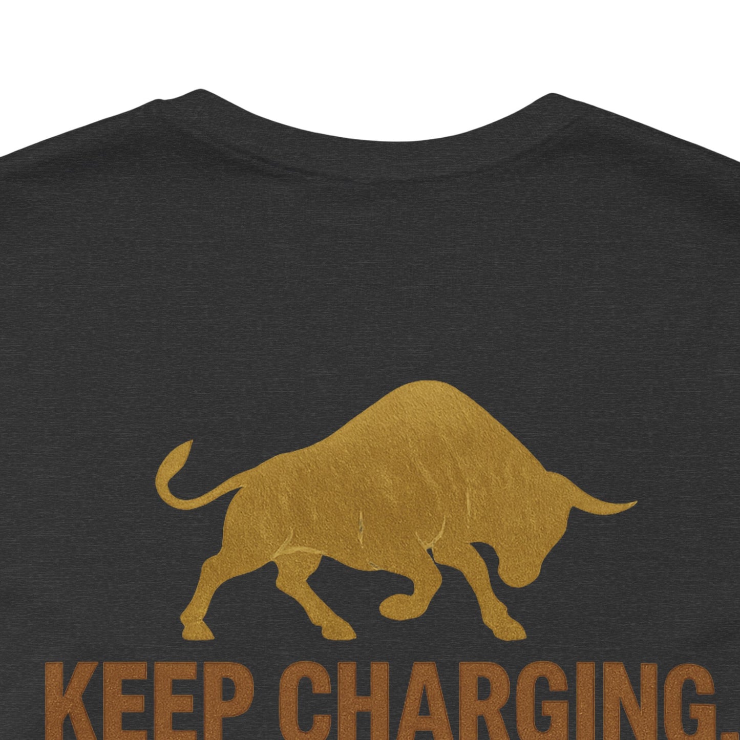 Premium Crypto Trading Tee - Charging the Market Brown Fur Bull Graphic by TheBullThread