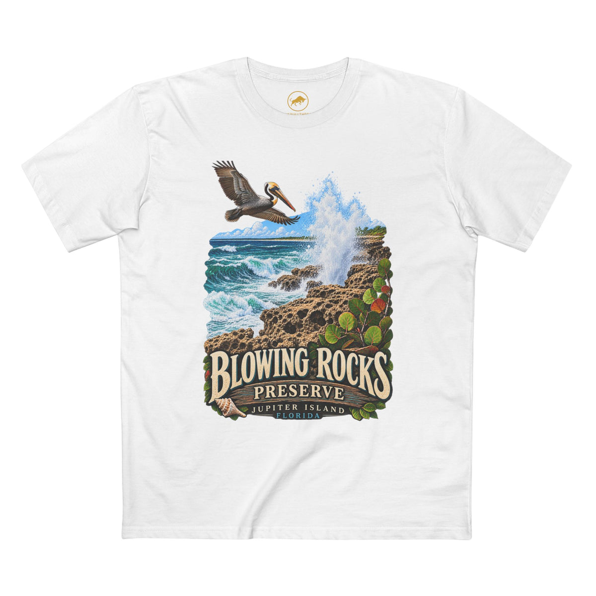 Blowing Rocks Preserve Shirt, Jupiter Island Florida Coastal Nature and Ocean Wave Tee.