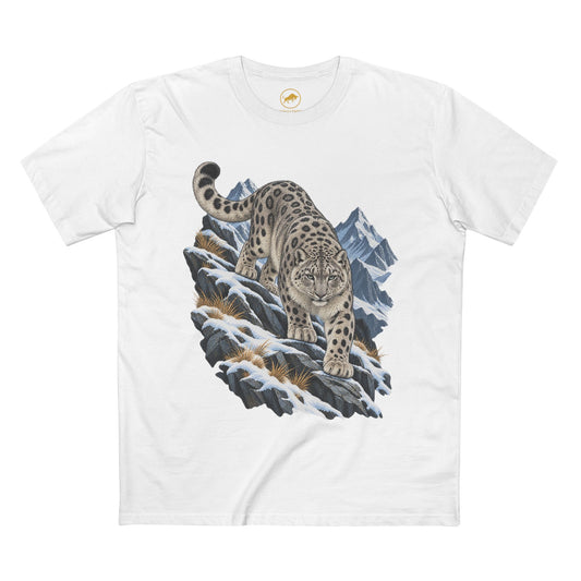 Snow Leopard Shirt, Himalayan Mountain Wildlife Tee, Big Cat Lover and Nature Gift.