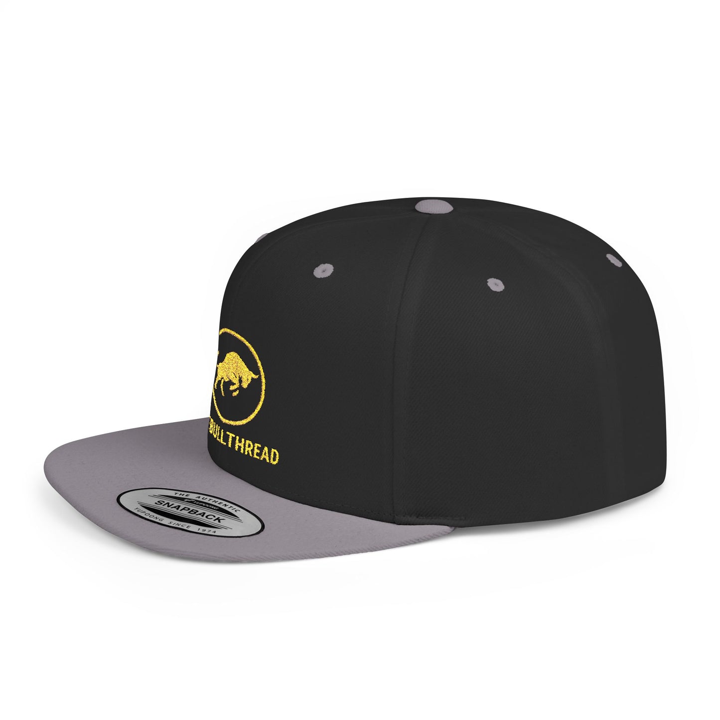 Premium Embroidered Snapback Hat - 6089M Flat-Bill Crypto Cap by TheBullThread