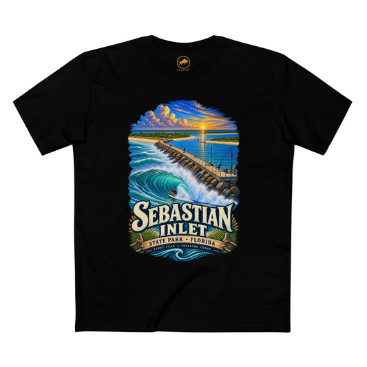 Sebastian Inlet State Park Shirt, Florida Surf & Fishing Tee, First Peak North Jetty, Treasure Coast Beach T-Shirt.