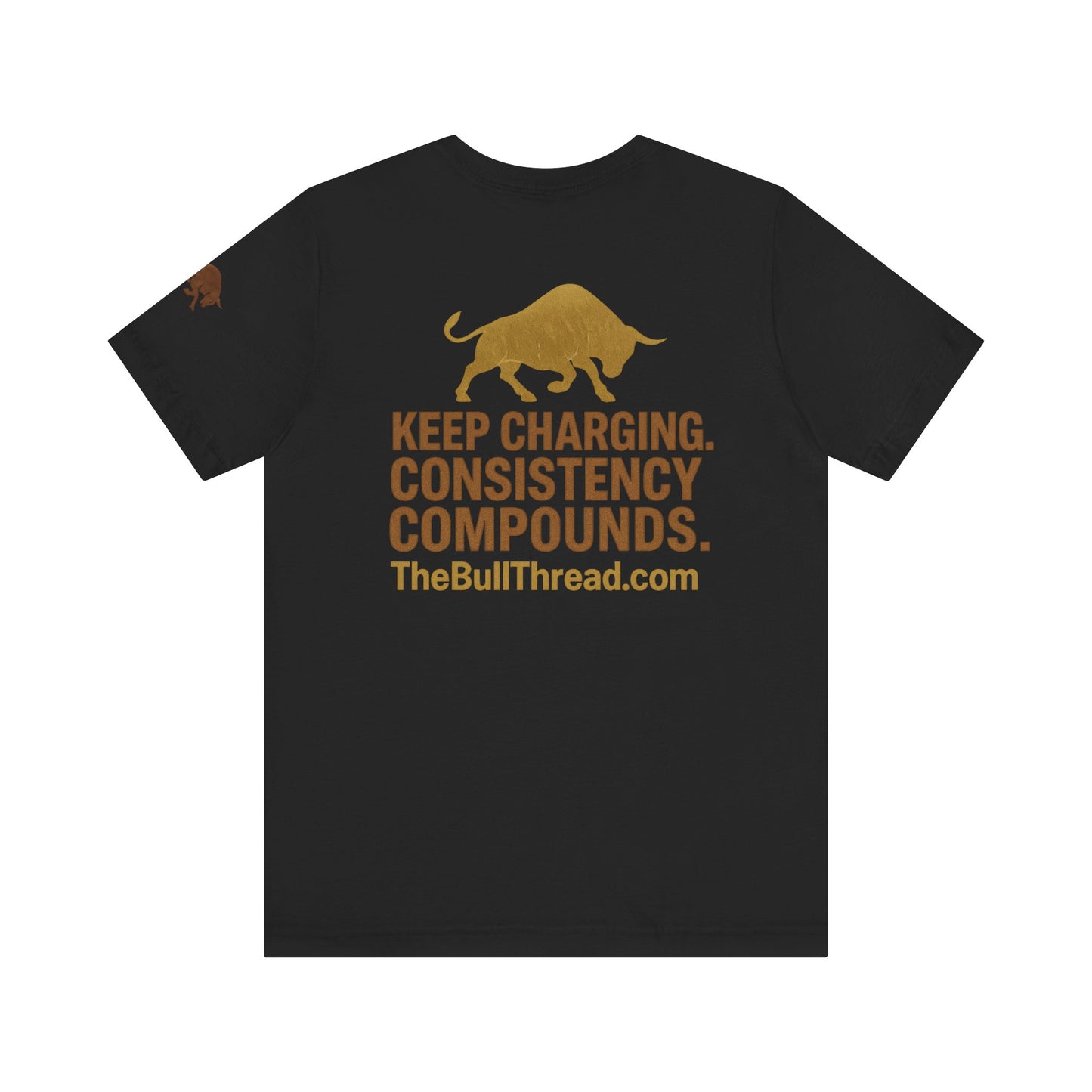 Premium Crypto Trading Tee - Charging the Market Brown Fur Bull Graphic by TheBullThread