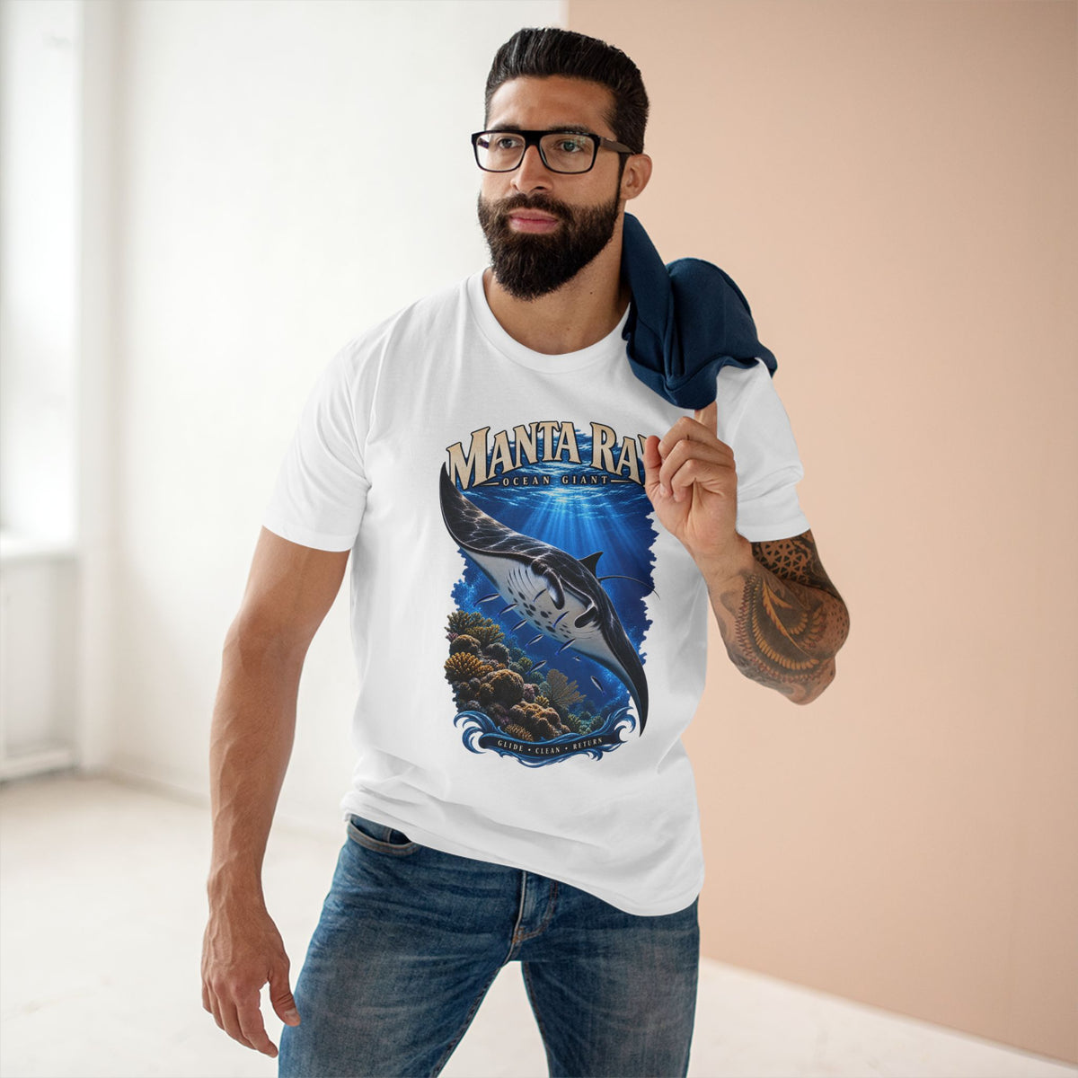 Giant Manta Ray Shirt, Ocean Wildlife Tee, Scuba Diving & Marine Biology Gift.