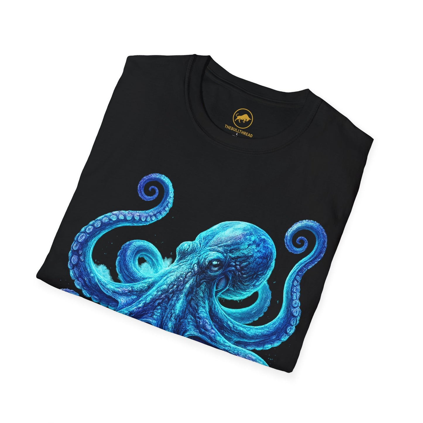 Premium Octopus Shirt, Bioluminescent Deep Sea Ocean Tee, Glowing Blue Kraken Graphic T Shirt, Coastal Nature Lover Gift, Florida Ocean Art.