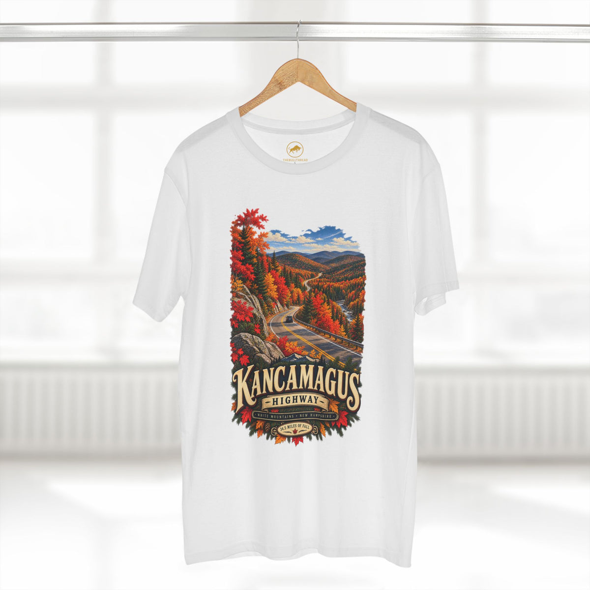 Kancamagus Highway Autumn Landscape T-Shirt | White Tee.