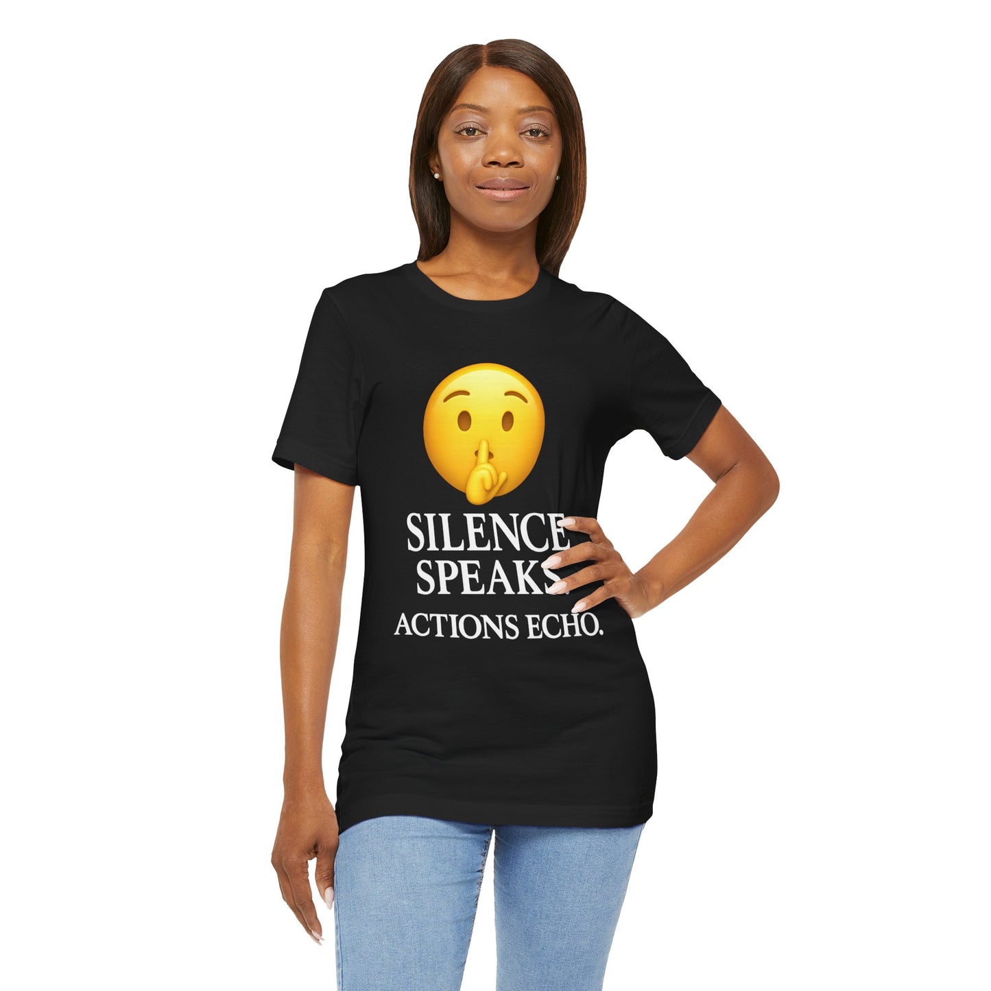 Silence Speaks Actions Echo Shirt - Motivational Quote T-Shirt - Charging Bull Graphic Tee - Inspirational Streetwear by TheBullThread